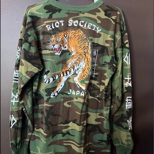 Riot Society - Tiger Camp Mens Long Sleeve T-Shirt SZ Large